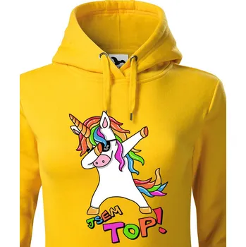 Dámská mikina Dámská mikina Jsem top!, Barva Žlutá Bezvatriko.cz 0885 - DTF/DTG