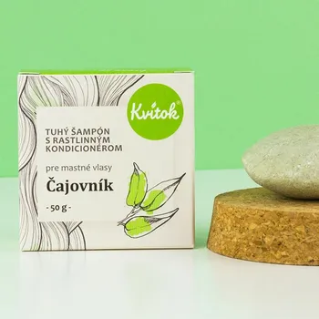 Šampon Kvitok Tuhý šampon s kondicionérem na mastné vlasy Čajovník 50 g