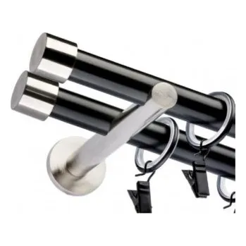 Garnýž Garnýž dvojitá 19mm matná čierna Pullo efekt nerez