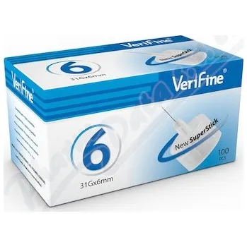 Injekční jehla Jehly Verifine pro všechna inzulínová pera—31 g x 6 mm, 100 ks