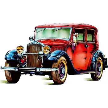 Fototapeta DIMEX | Vliesová fototapeta Retro auto MS-5-1997 | 375 x 250 cm| modrá, červená, bílá, hnědá + Vliesová fototapeta na stěnu DIMEX Retro auto MS51997 v rozměru 375 x 250 cm + lepidlo zdarma