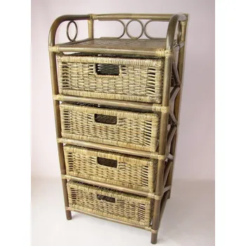 Komoda Axin Trading s.r.o. Ratanová komoda 4 zásuvky hnědá ratan - poslední kus