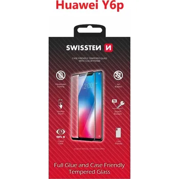Sklo swissten full glue, color frame, case friendly huawei y6p černé