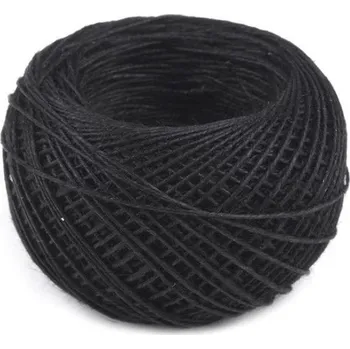 Nit lněná 50m - černá