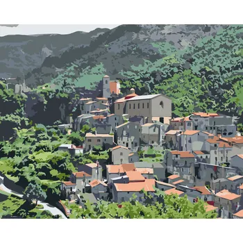 Malování podle čísel - Tropea Kalábrie 2 Velikost: 40x50cm, Rámování: Pouze srolované plátno