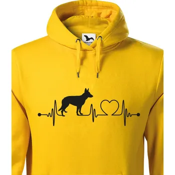 Pánská mikina Pánská mikina Německý ovčák tep, Barva Žlutá, Velikost L, Canvas Pánská mikina Bezvatriko.cz 1022