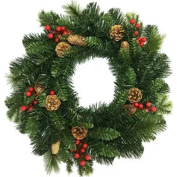 Vánoční dekorace Vánoční věnec Savona zelená, pr. 50 cm