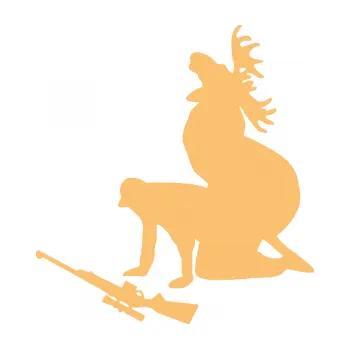 Samolepící dekorace SAMOLEPKA Los a lovec levá (08 - béžová) NA AUTO, NÁLEPKA, FÓLIE, POLEP, TUNING, VLASTNÍ TEXT, TISK, AUTOSAMOLEPKY.cz, POLEPY, OBRÁZEK, LOGO, SAMOLEPKY