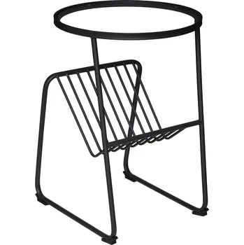 Konferenční stolek Atmosphera Odkládací stolek se stojanem na noviny JOY, kov, černý