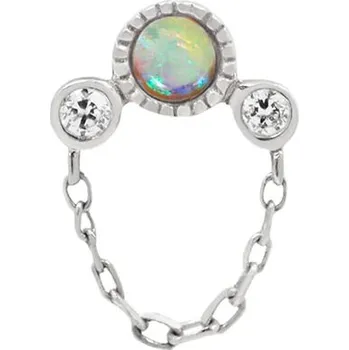 Piercing Buddha jewelry Buddha jewelry Bezzávitová koncovka piercingu HALSTON ze 14 kt zlata 585/1000 s pravým opálem Barva: Bílé zlato