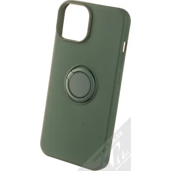Pouzdro na mobilní telefon 1Mcz Grip Ring ochranný kryt s držákem na prst pro Apple iPhone 14 tmavě zelená (forest green)