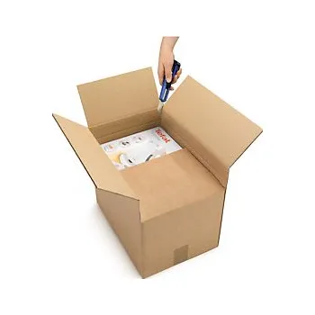 Obalový materiál Kartonová krabice Varia eco 250x250x100/200mm, výškovo nastaviteľná, hnědá, klopová, třívrstvá vlnitá lepenka (3VVL) - Balení po 20 ks