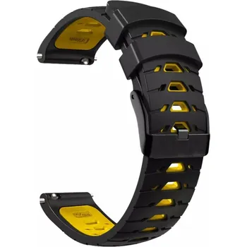 Příslušenství k chytrým hodinkám eses Silikonový vzorkovaný řemínek - Černo žlutý, 22 mm