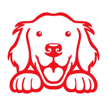 Polep vozidla SAMOLEPKA Pes 175 pravá hlavička vykukuje (10 - červená) NA AUTO, NÁLEPKA, FÓLIE, POLEP, TUNING, VLASTNÍ TEXT, TISK, AUTOSAMOLEPKY.cz, POLEPY, OBRÁZEK, LOGO, SAMOLEPKY