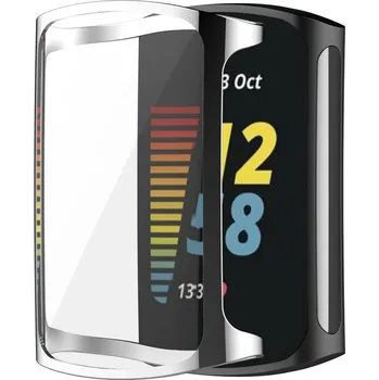 Příslušenství k chytrým hodinkám Silikonový kryt pro Fitbit Charge 5 - Stříbrný