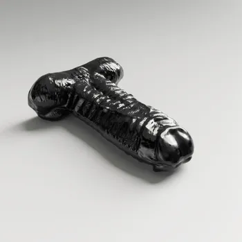 Dildo All Black Steroid ABS11 The Personal Trainer, černé dvojité dildo 37 x 10,5–14,6 cm
