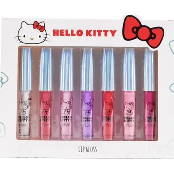 Lesk na rty Canenco Hello Kitty Lip Gloss sada 7x 1,2 ml