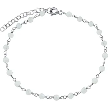 Náramek Stříbrný náramek s pravým měsíčním kamenem Arika 3mm INS1002BMS