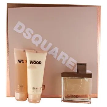 Dámský parfém Dsquared2 Dsquared2 Wood SET: Parfémovaná voda 100ml + Tělové mléko 100ml + Sprchovací gél 100ml Pre ženy Parfémovaná voda