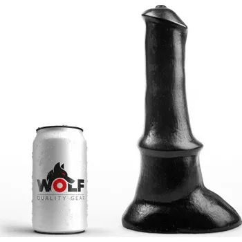 Dildo Wolf Horse Dog, černé dildo s Vac-U-Lock 25 x 4,8–7,4 cm
