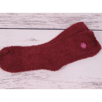 Dámské ponožky Ponožky Kuschel Soxx peříčko hebké vínové s vločkou uni vel. velikosti ponožek: 23-28 ( EUR vel. 35-42)
