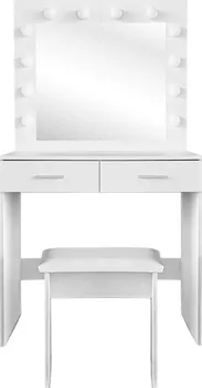 Toaletní stolek Aga MRDT11-MW bílý + taburet