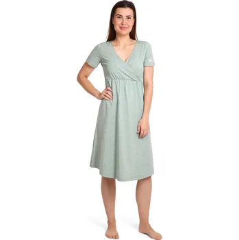 Těhotenské noční prádlo Moniel košilka/šaty kojící Dots mintová Velikost: M