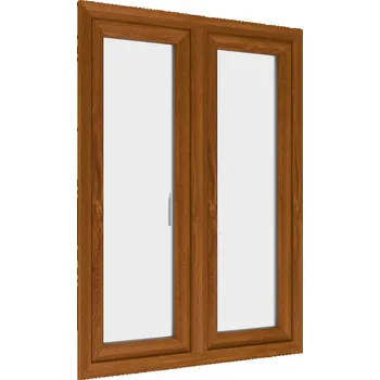 Okno plastové okno 90x120 cm, dvoukřídlé, zlatý dub/bílé, PREMIUM 7000 (rozměr 90x120 cm, otevírací a výklopné)