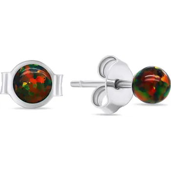 Náušnice Brilio Silver Černé stříbrné náušnice pecky se syntetickými opály EA625WBC + 2 měsíce na vrácení zboží