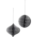 Závěsné vánoční ozdoby v sadě 2 ks Broste CHRISTMAS MIX - stříbrné stříbrná