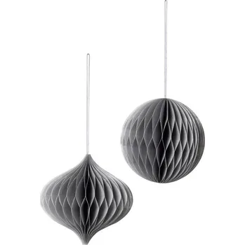 Vánoční dekorace Závěsné vánoční ozdoby v sadě 2 ks Broste CHRISTMAS MIX - stříbrné stříbrná