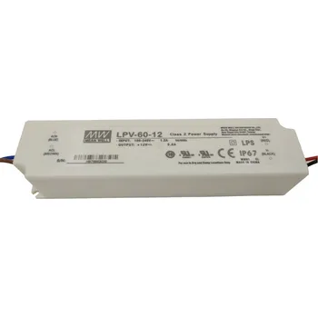 LED páska Síťový spínaný zdroj MEAN WELL 100-240V - 12V, 5A, 60W vestavný pro LED pásky