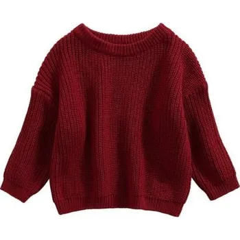 Chlapecký svetr Dětský podzimní pletený svetřík pro nejmenší Barva: Červená, Velikost: 100/18-24M