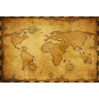 DIMEX | Vliesová fototapeta Stará mapa vintage MS-5-1534 | 375 x 250 cm| zlatá, žlutá, hnědá + Vliesová fototapeta na stěnu DIMEX Stará mapa vintage MS51534 v rozměru 375 x 250 cm + lepidlo zdarma