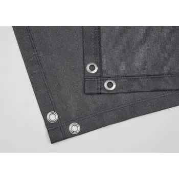 Krycí plachta BERGER – HUCK Tenisová clona PE 320 g/m2 vč. karabin, neprůhledná a nehořlavá úprava, šedá