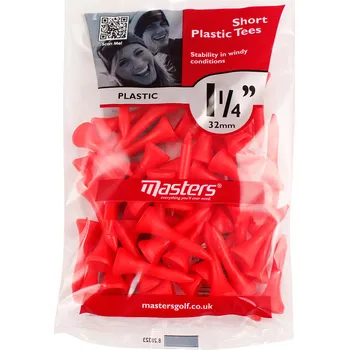 Golfová tyčka Masters Short Plastic Tees 32 mm 50 ks červená