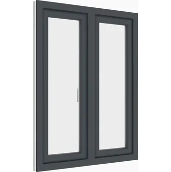 Okno plastové okno 100x120 cm, dvoukřídlé, antracit/bílé, PREMIUM 7000 (rozměr 100x120 cm, otevírací a výklopné, bez středového sloupku)