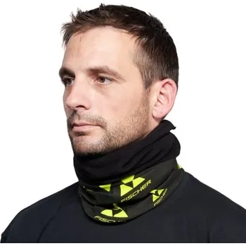 Módní doplněk Šátek Fischer CI-Logo Fleece Black/Yellow (Multifunkční šátek černožlutý, nákrčník)