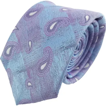HEDVA ČESKÝ BROKÁT Kravata ČH 7 cm turek lila/světle modrá
