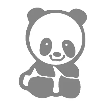 Samolepící dekorace Panda 009 pravá baby (17 - šedá) SAMOLEPKA NA AUTO, NÁLEPKA, FÓLIE, POLEP, TUNING, VLASTNÍ TEXT, TISK, AUTOSAMOLEPKY.cz, POLEPY, OBRÁZEK, LOGO, 3D STICKERS