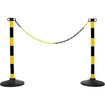 Plotový sloupek Černo-žlutý plastový sloupek (sada) - průměr 6 cm, výška 90 cm