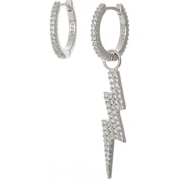 Náušnice Stříbrné náušnice kruhy s bleskem 14 mm STNAU1308F