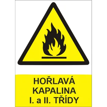 samolepka Hořlavá kapalina I. a II. třídy - samolepka