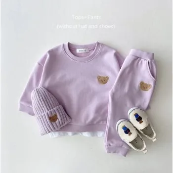 Kojenecká tepláková souprava "medvídek" Barva: Fialová, Velikost: 100/2-3Y