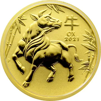 Zlatá investiční mince Year of the Ox Rok Buvola Lunární 1/2 Oz 2021