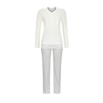 Dámské pyžamo Pyžamo dlouhé RINGELLA (2511246-09), Velikost 40, Barva smetanová