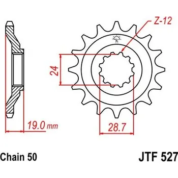 Auto-moto Řetězové kolečko JT JTF 527-17 17 zubů, 530