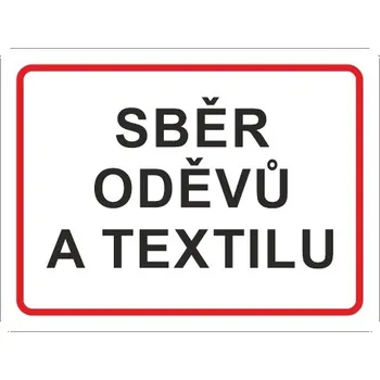 Sběr oděvů a textilu samolepka