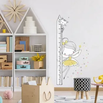 Samolepící dekorace Samolepky do dětského pokoje - INSPIO víla ve dvou barvách - dětský metr, velikost 90 x 100 cm, 9025f