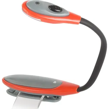 Lampička Verk 01682 Praktická LED lampička s klipem červená